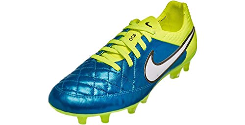 Nike Womens Tiempo Legacy FG Soccer Cleat (Blue Lagoon, Volt) Sz. 7.5