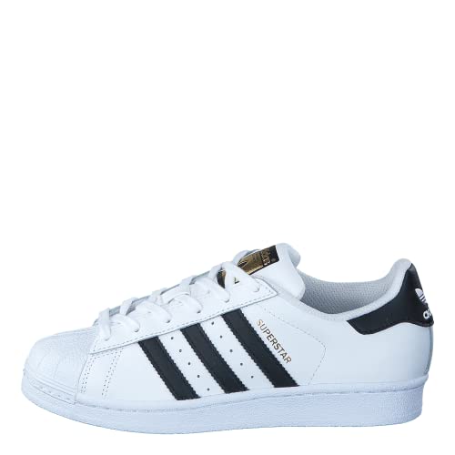 adidas Originals Kids' Superstars Running Shoe, White/Black, 4 M US