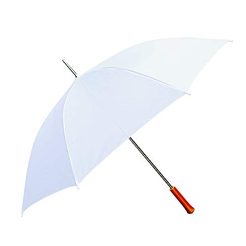 Wedding Umbrella - White - Large 60' Across - Rip-Resistant Polyester - Manual Open - Light Strong...