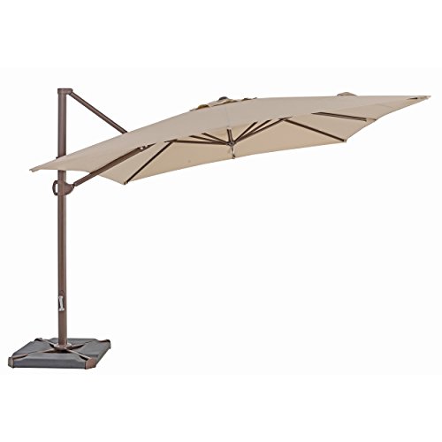 TrueShade Plus US108PAB Cantilever Square Umbrella, 10' x 10', Antique Beige