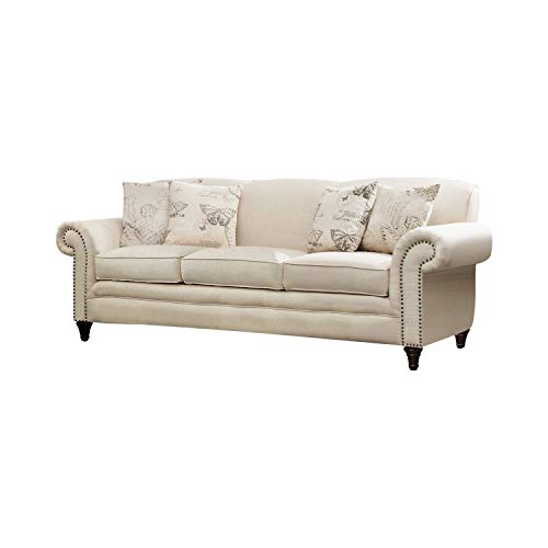 Coaster Home Furnishings Norah Rolled Arm Sofa Oatmeal