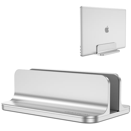 OMOTON Vertical Laptop Stand Holder, Desktop Aluminum Stand for MacBook with Adjustable Dock Size,...