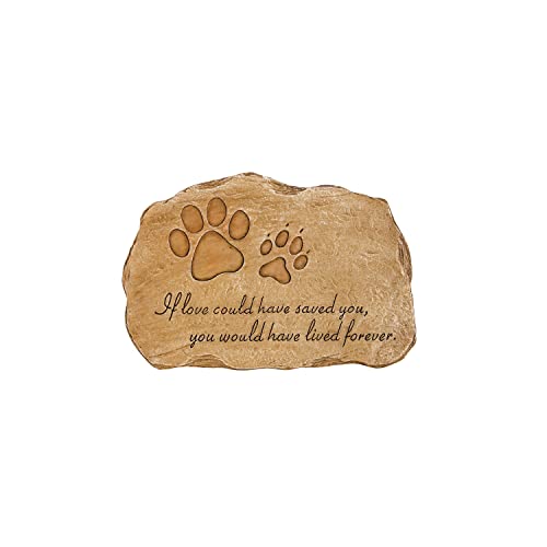 Evergreen Pet Paw Print If Love Could Have Saved You Garden Memorial Stone | Outdoor Safe | 12-Inch...