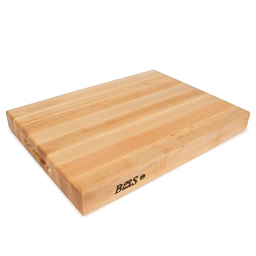 John Boos Maple Wood Cutting Board for Kitchen Prep 24 Inches x 18 Inches, 2.25 Inches Thick...