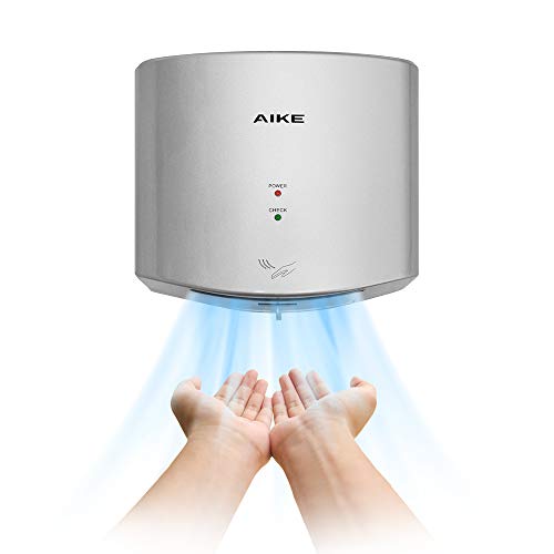 AIKE Air Wiper Compact Hand Dryer 110V 1400W Silver (with 2 Pin Plug) Model AK2630