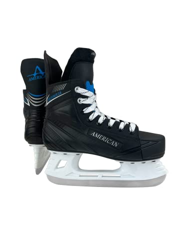 American Athletic Shoe Boy's Ice Force Hockey Skates, Black, 12 Y (45812)