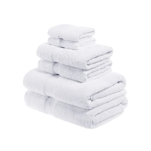 Superior Egyptian Cotton Pile 6 Piece Towel Set, Includes 2 Bath, 2 Hand, 2 Face Towels/Washcloths,...
