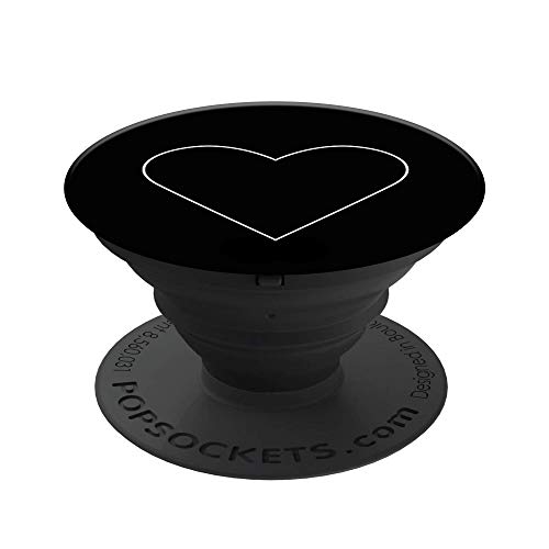 PopSockets: Collapsible Grip & Stand for Phones and Tablets - White Heart Black