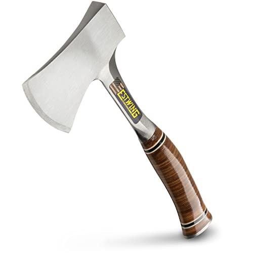 Estwing Sportsman's Axe - 14' Camping Hatchet with Forged Steel Construction & Genuine Leather Grip...