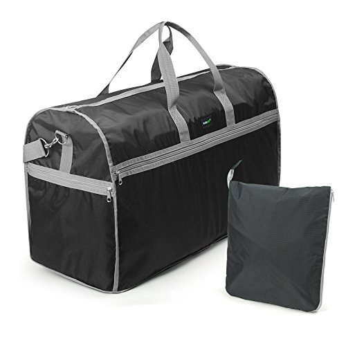 LAVIEVERT Foldable Travel Duffle Bag Attached to Luggage Sports Gear Gym Bag for Outdoor Activities...