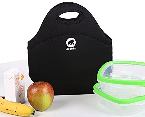 Hoopla Gorilla Bag - Deluxe Insulated Lunch Carrier - Black Neoprene Tote for Work, School and Kids...