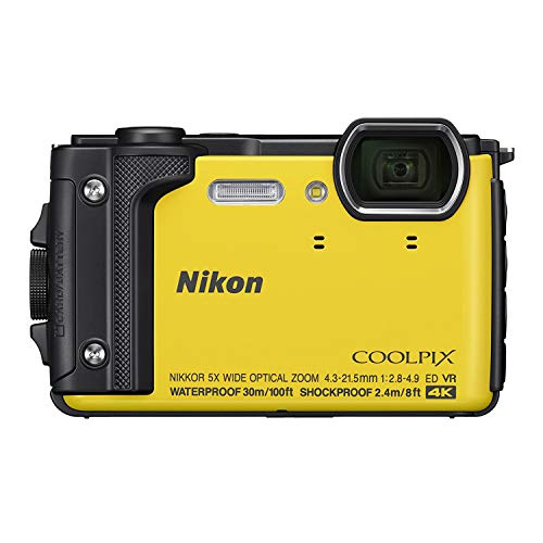 Nikon W300 Waterproof Underwater Digital Camera with TFT LCD, 3', Yellow (26525)