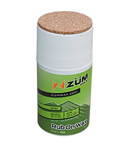 ZUMWax Rub-On Ski/Snowboard/Nordic/Cross-Country Wax 70g, UNIVERSAL, Easy cork applicator,...