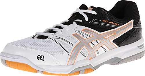 ASICS Men's Gel-Rocket 7 Volleyball Shoe,White/Silver/Black,7 M US
