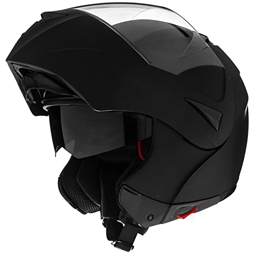 ILM Motorcycle Helmets Modular Dual Visor Flip-up Full Face Street Bike Racing Helmet DOT 5 Colors...