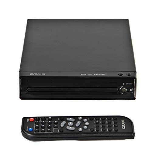 Craig CVD401A Compact HDMI DVD Player with Remote in Black | Compatible with...