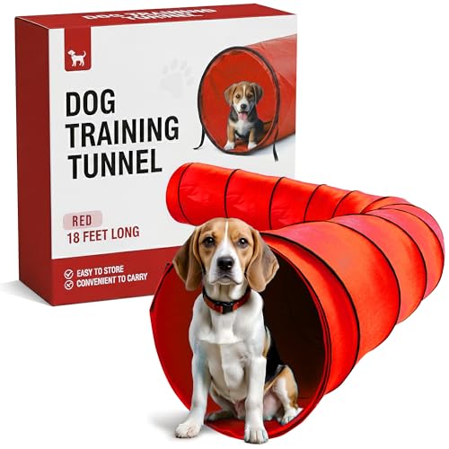 Houseables Dog Agility Tunnel, Dog Tunnel, Agility Equipment, Puppy Obstacle Course, Crawling, Pet...