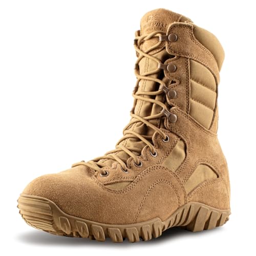 Tactical Research Khyber TR550 8 Inch Combat Boots for Men - Lightweight Hot Weather Multi-Terrain...