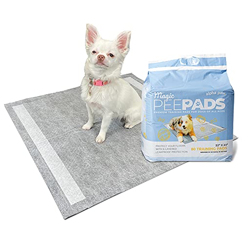 Alpha Paw - Thicker Pee Pads for Dogs - Puppy Training - Peel & Stick Backing - Activated Charcoal...