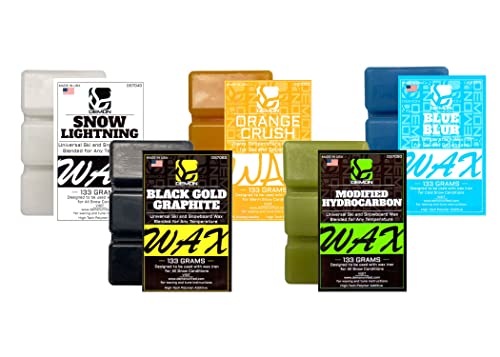 Demon United All Season Ski & Snowboard Speed Wax Kit, 133 Grams of Each Temperature of Snowboard...
