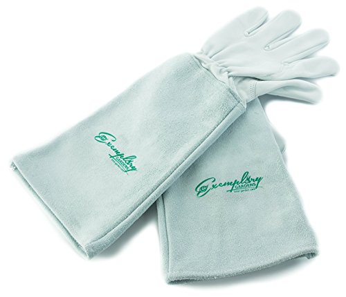 Rose Pruning Gloves for Men and Women - Thorn Proof Goatskin Leather Gardening Gloves with Gauntlet...