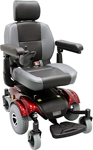 Upgraded Compact Mid - Wheel Power Chair Color: Burgundy