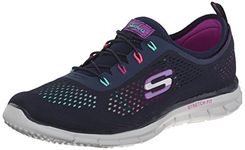 Skechers Sport Women's Harmony Fashion Sneaker,Navy/Multi,7.5 M US