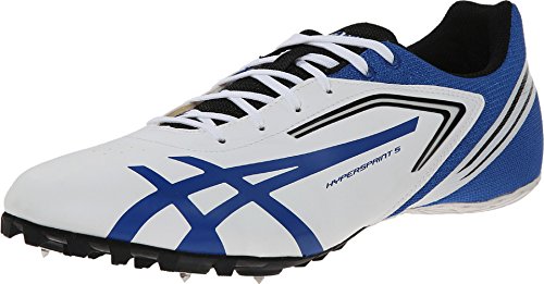 ASICS Men's Hypersprint 5 Running Shoe,White/Black/Blue,7 M US