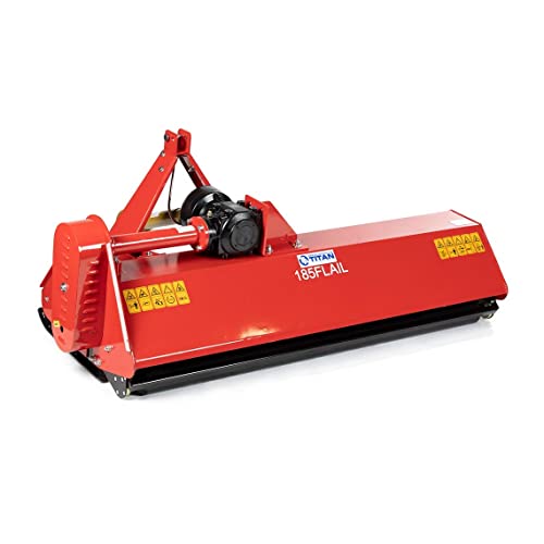 Titan Attachments 6 FT Flail Mower, Cat 1, 3 Point PTO Tractor Attachment, Heavy-Duty Cutting