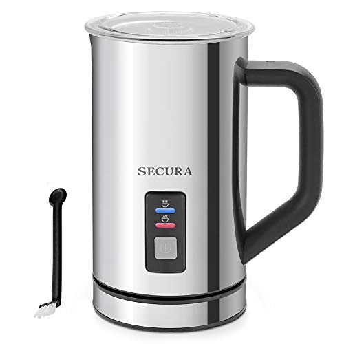 Secura Milk Frother, Electric Milk Steamer Stainless Steel, 8.4oz/250ml Automatic Hot and Cold Foam...