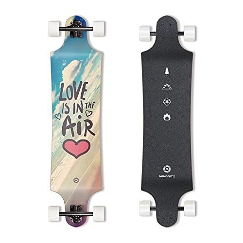 MINORITY Downhill Maple Longboard Skateboard | 40-inch Drop Trough Deck | Made for Cruising Ride...