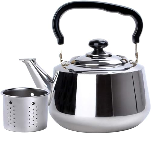 Aramco Alpine Cuisine Tea Kettle & Strainer, 3 L, Stainless Steel