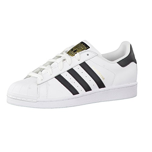 adidas Originals Kids' Superstars Running Shoe, White/Black, 4 M US