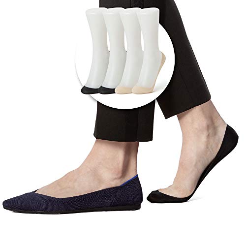 SHEEC SoleHugger Secret 2.0 Ultra-Low Cut - No Show Non Slip Women's Sock - Combo Medium 4 Pairs