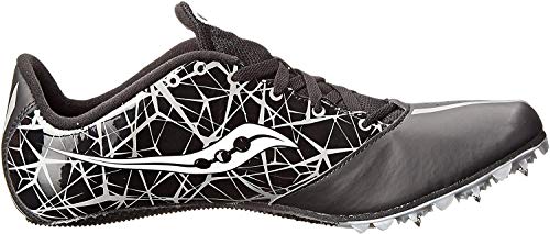 Saucony Men's Spitfire Track Spike Racing Shoe, Black/Silver, 11.5 M US