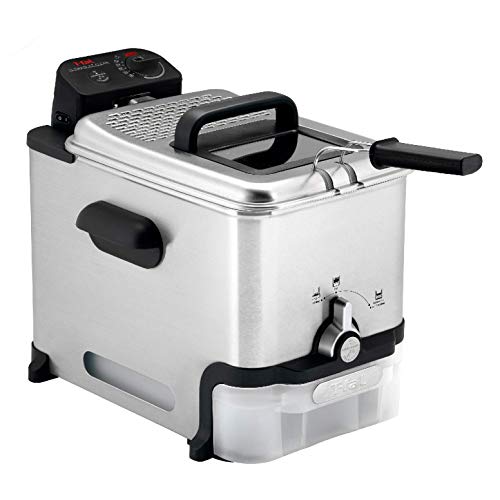 T-fal 3.5L Stainless Steel Deep Fryer with Basket, 1700W, Oil Filtration, Temp Control, Digital...