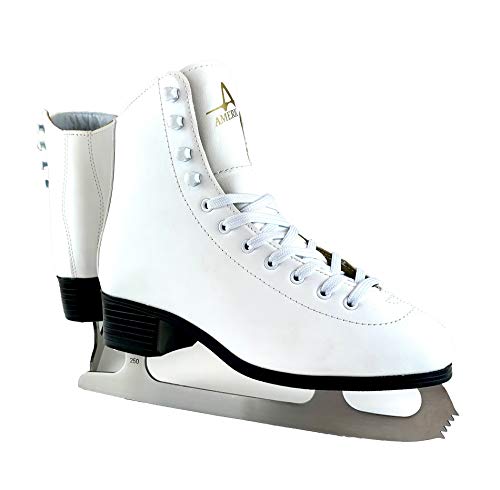 American Athletic Shoe Women's Tricot Lined Ice Skates, White, 7