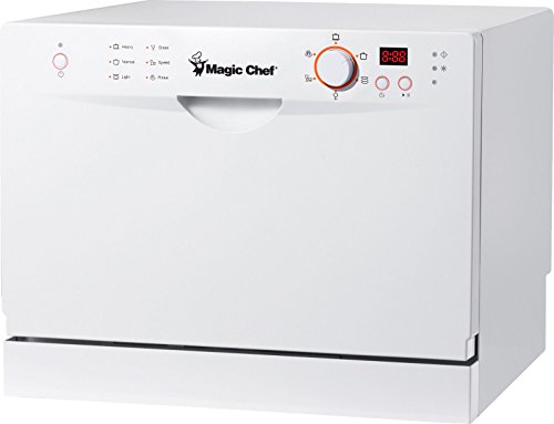 Magic Chef MCSCD6W3 6 Place Setting Countertop Dishwasher, White