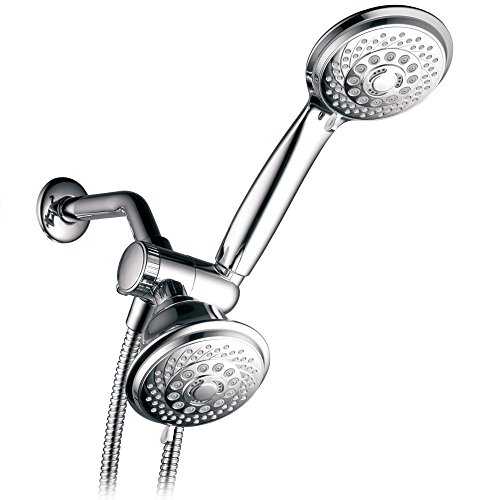 HotelSpa 8814 30-Setting 3 way Head / Handheld Shower Combo with Premium 5-Ft Stainless Steel Hose,...