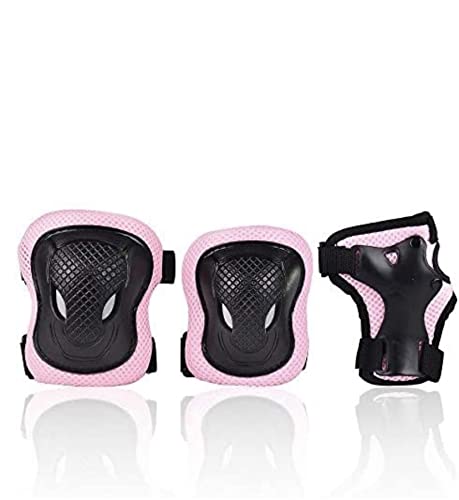 Kuxuan Girl's CIRA Pink Protective Gear Set Including Knee Pads Elbow Pads and Wrist Guards, for Kid...