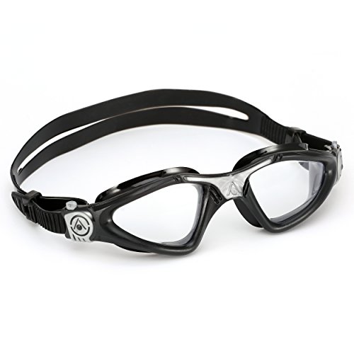 Aqua Sphere Kayenne Swim Goggles with Clear Lens, Black/Silver Frame