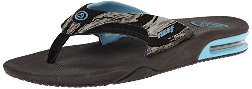 Reef Men's Fanning Prints Speed Logo Flip Flop, Tan Camo/Blue, 7 M US