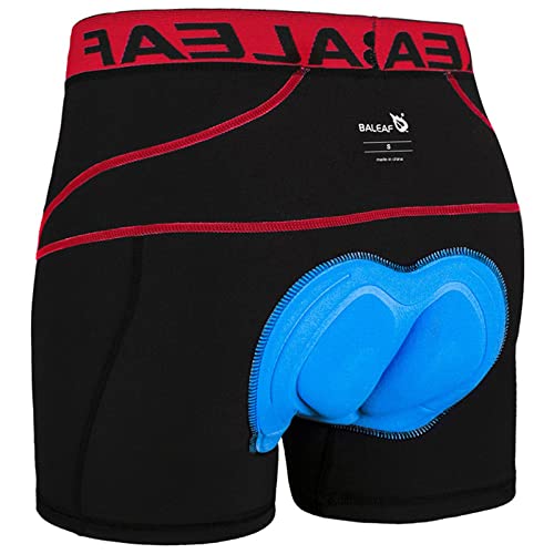 baleaf Men's 3D Padded Bike Shorts Cycling Underwear MTB Liner Road Biking Bicycle Clothes Red M