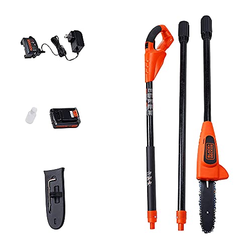 BLACK+DECKER 20V MAX Cordless Pole Saw Kit with Battery and Charger Included, 8-Inch (LPP120)