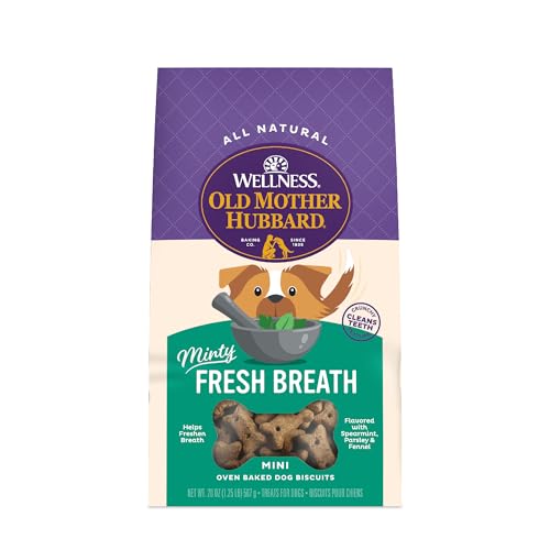 Wellness Old Mother Hubbard Minty Fresh Breath Dog Biscuits, Natural Training Treats, Spearmint and...