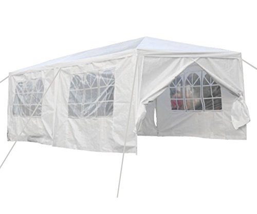 Qisan Canopy Tent Carport 10 X 20-feet Party Wedding Tent with sidewalls, White for Party/Commercial...