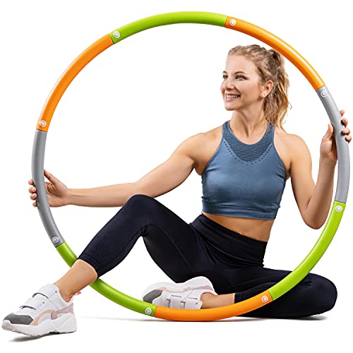 Dynamis Fat Burning Weighted Hula Hoop for Adults - Exercise Hula Hoop - (3.6 pounds) Fitness, Core,...