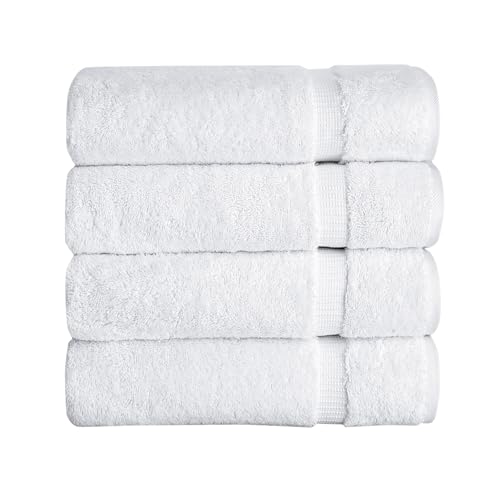 SALBAKOS - Turkish Bath Towels Set of 4 - Premium Quality Made with 100% Turkish Cotton, Spa & Hotel...