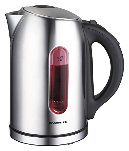 Ovente Electric Stainless Steel Hot Water Kettle 1.7 Liter with 5 Temperature Control & Concealed...