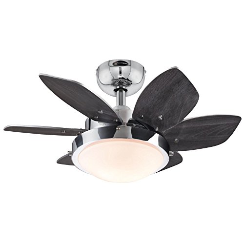 Westinghouse Lighting 7863100 Quince 24-Inch Chrome Indoor Ceiling Fan, Light Kit with Opal Frosted...